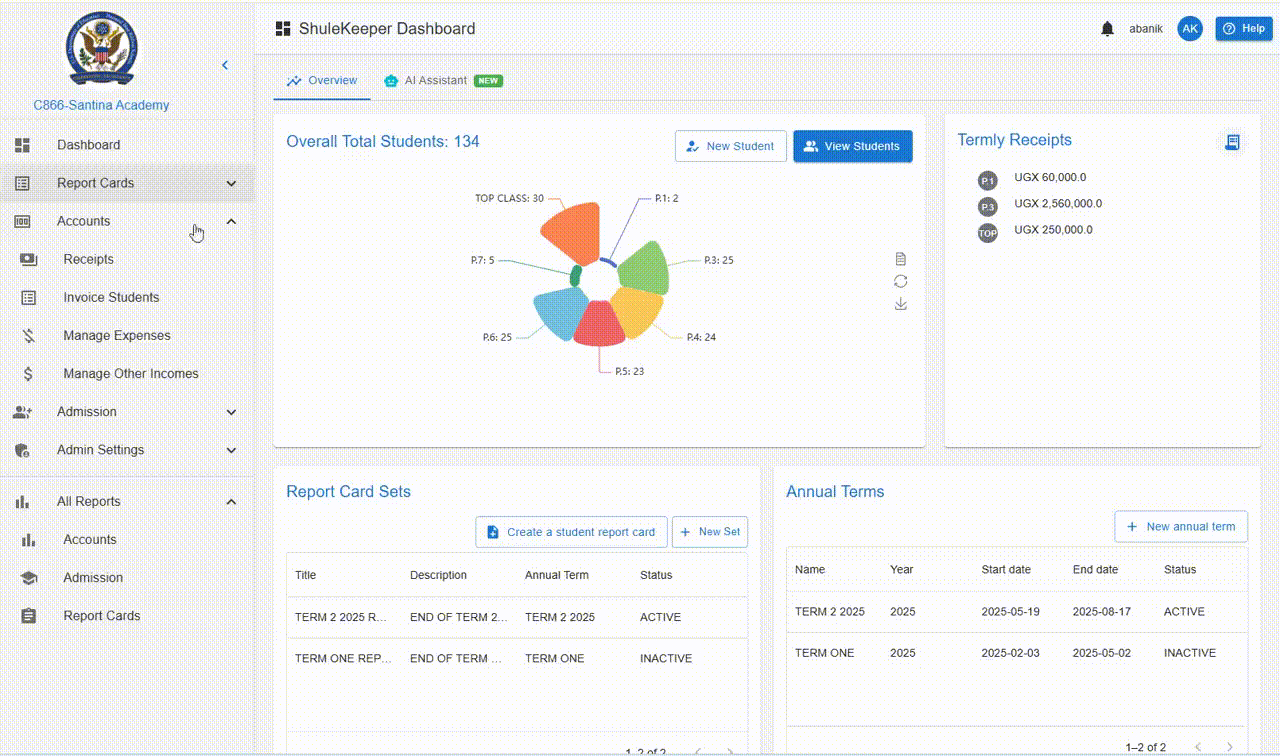 Other Income & Report Card Archive