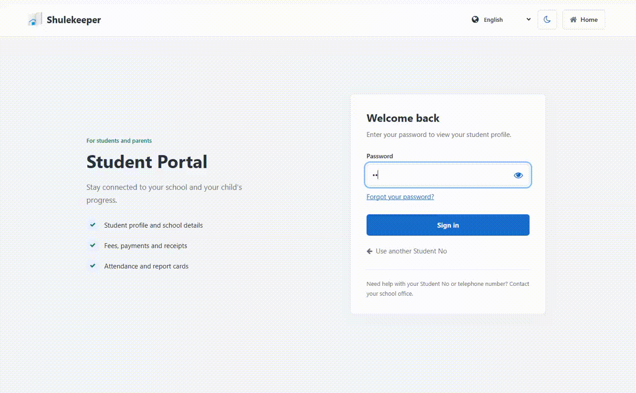 Pay school fees using a student Payment Code